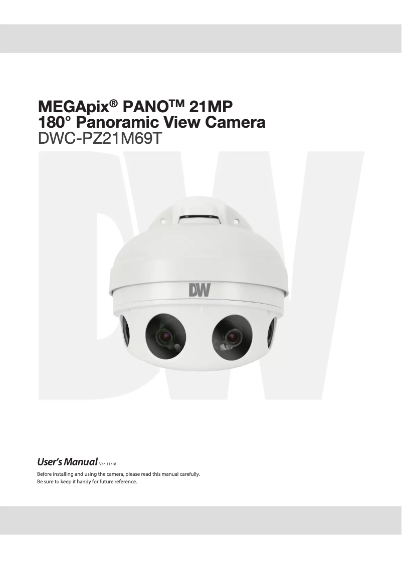 Page 1 de la notice Manuel utilisateur Digital Watchdog MegaPix Pano DWC-PZ21M69T