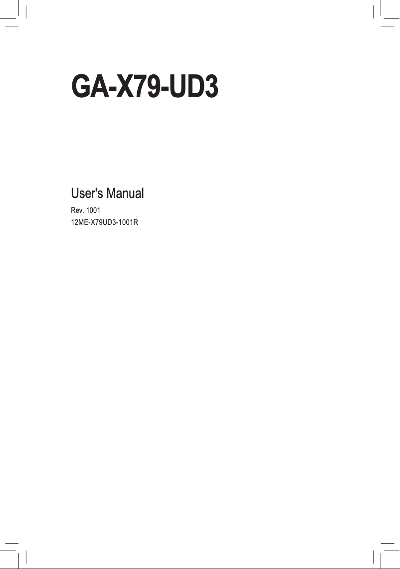 Page 1 de la notice Manuel utilisateur Gigabyte GA-X79-UD3
