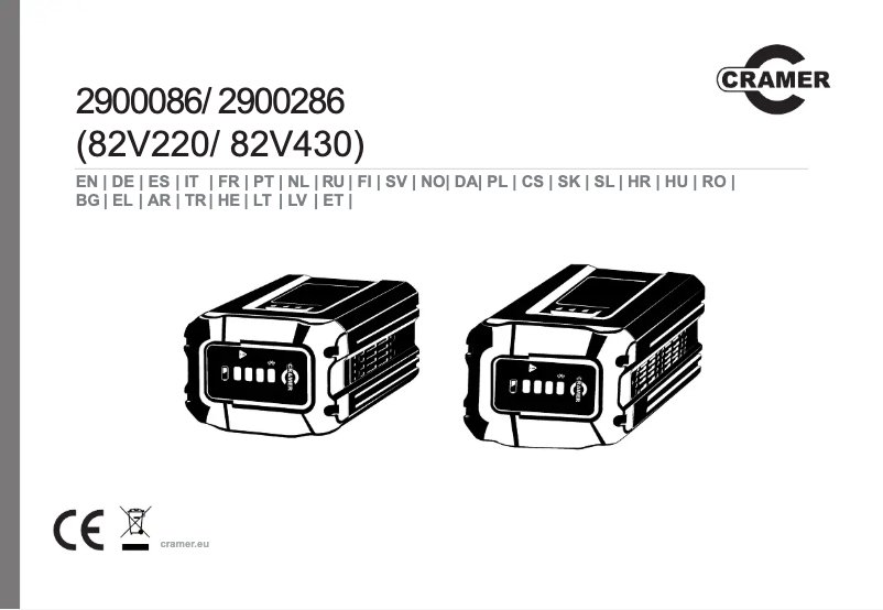 Page n°1 - Manuel utilisateur Cramer 82V220