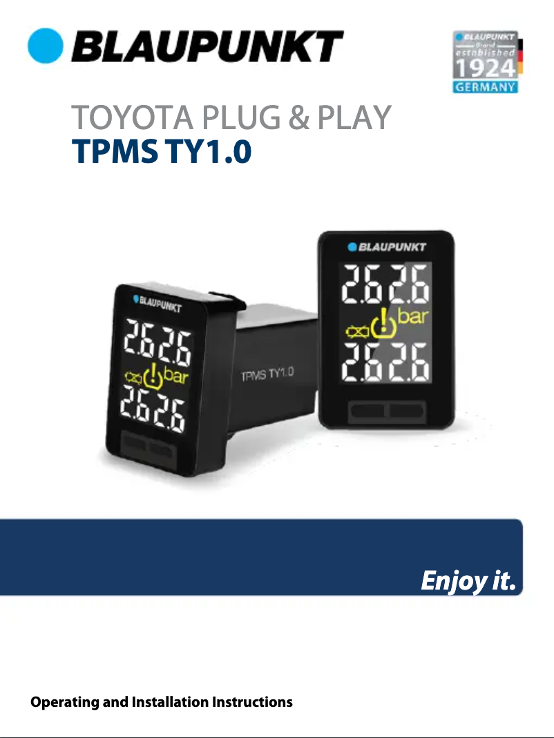 Page n°1 - Manuel utilisateur Blaupunkt TPMS TY 1.0