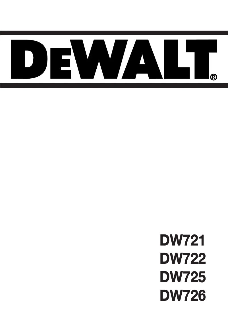Page 1 de la notice Manuel utilisateur DeWalt DW722
