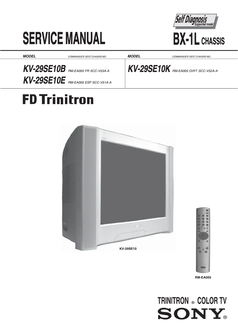 Image de la première page du manuel de l'appareil KV-29SE10K