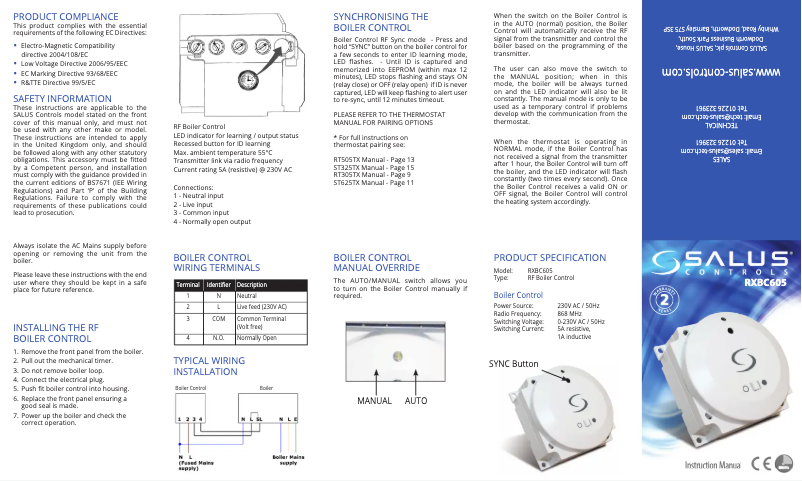 Image de la première page du manuel de l'appareil RXBC605