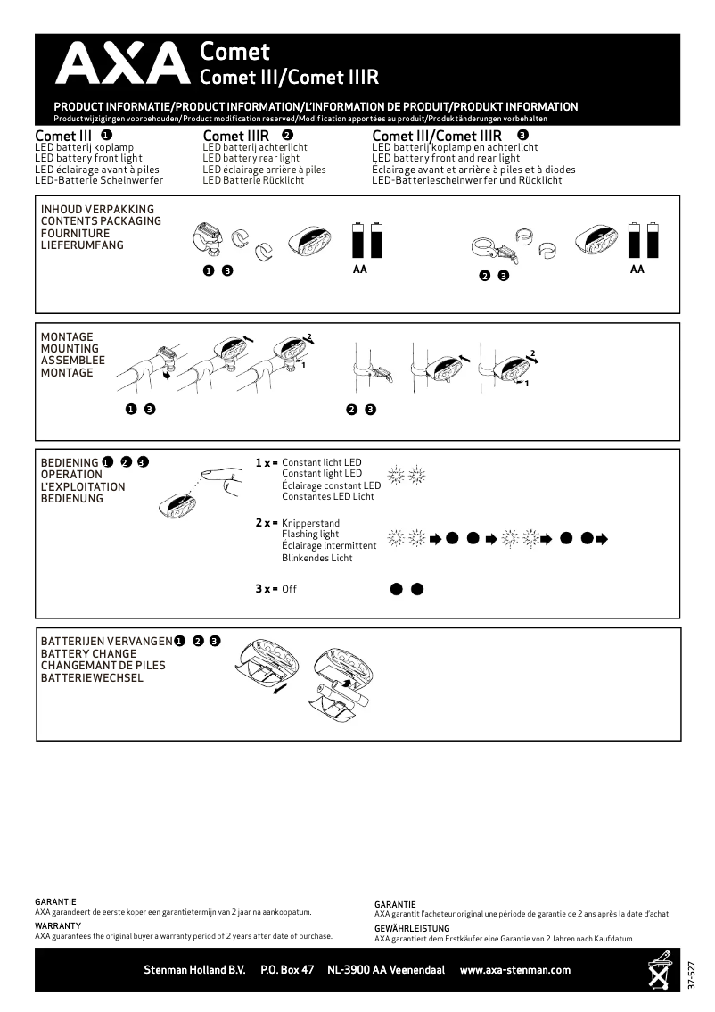Imagen de la primera página del manual del dispositivo Comet IIIR