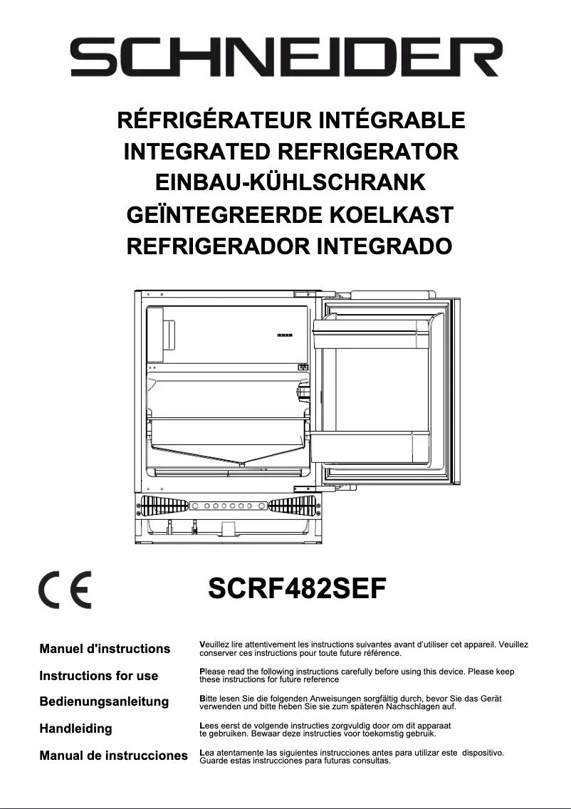 Page n°1 - Manuel utilisateur Schneider SCRF482SEF