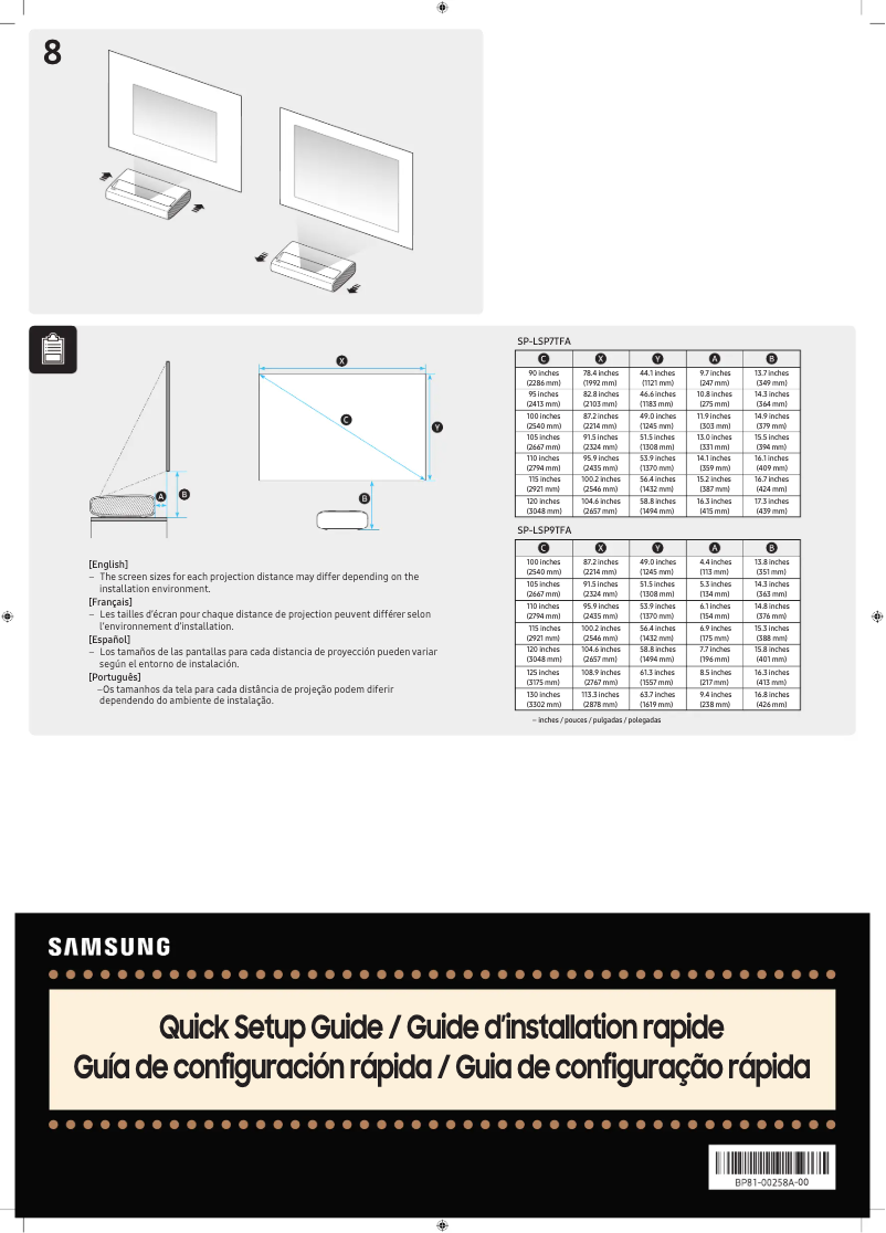 Page n°1 - Guide de démarrage rapide Samsung The Premiere LSP7T