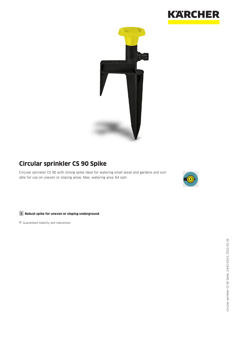 Page n°1 - Manuel utilisateur Kärcher CS 90 Spike