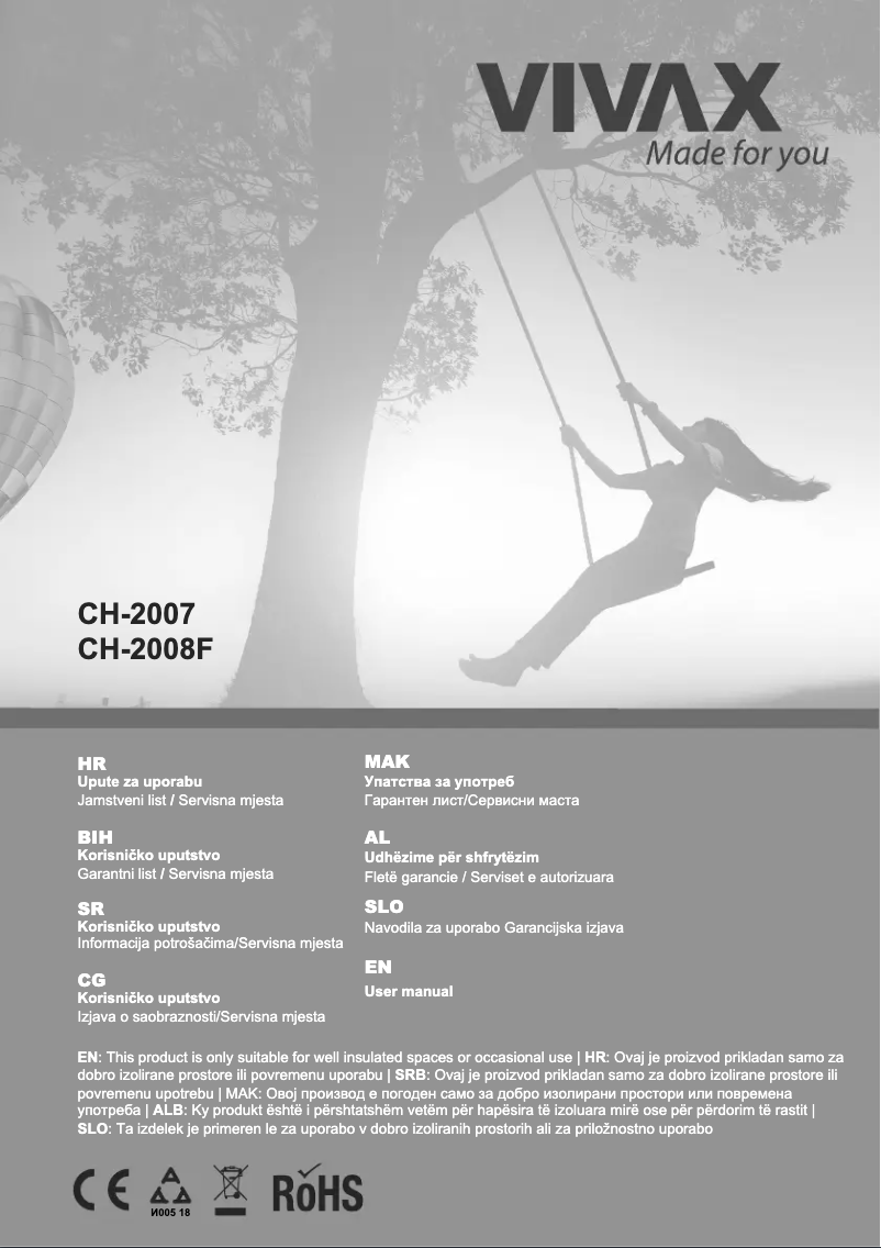 Image de la première page du manuel de l'appareil CH-2007