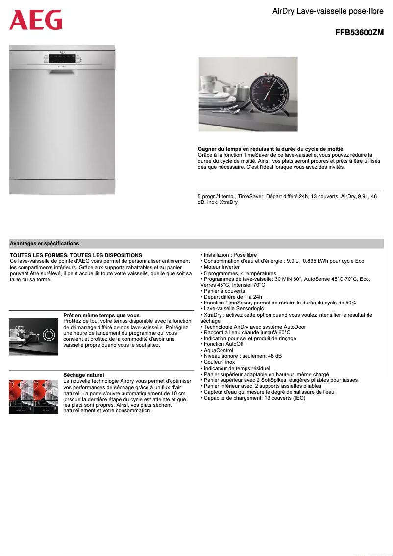 Image de la première page du manuel de l'appareil FFB53600ZM