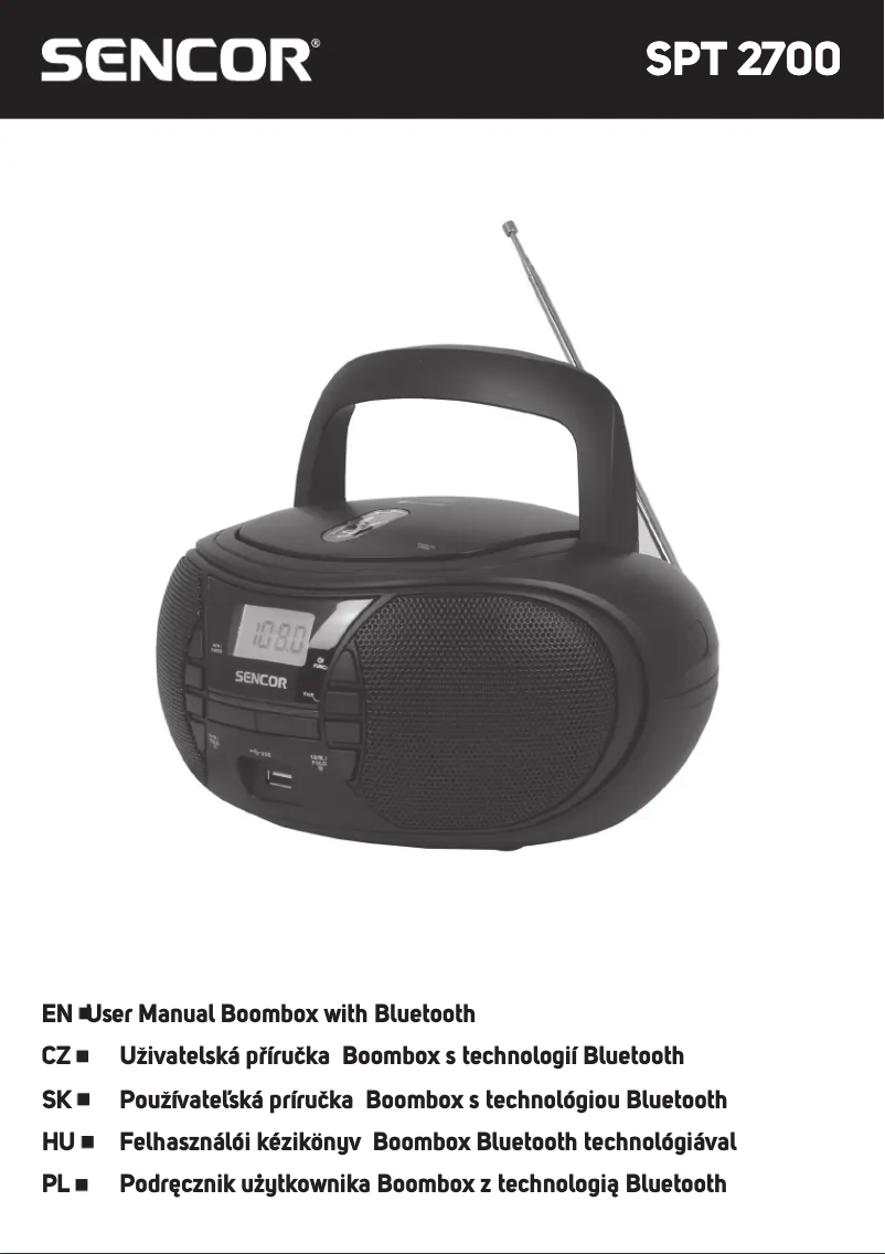 Image de la première page du manuel de l'appareil SPT 2700BK