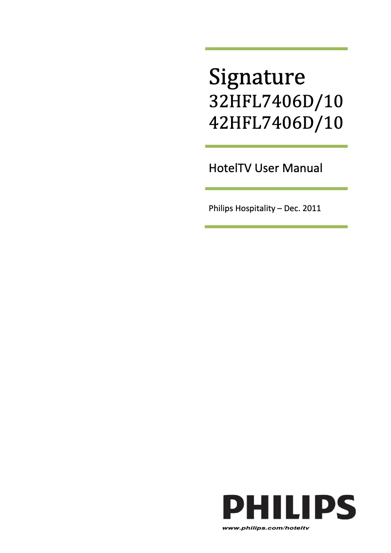 Page n°1 - Manuel utilisateur Philips 32HFL7406D