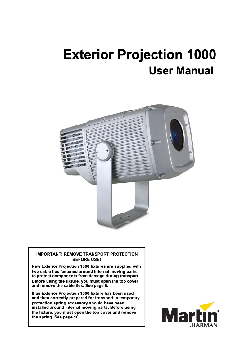 Page n°1 - Manuel utilisateur Martin Exterior Projection 1000