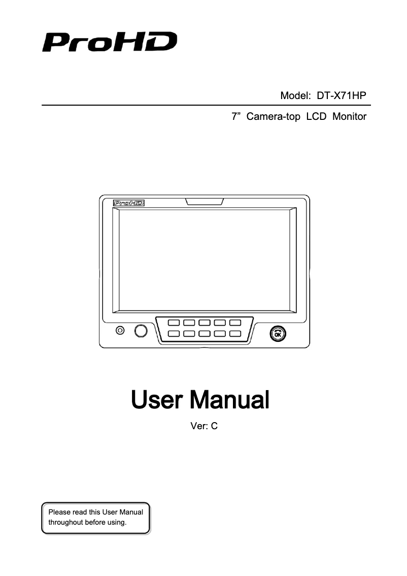 Page n°1 - Manuel utilisateur JVC DT-X71HP