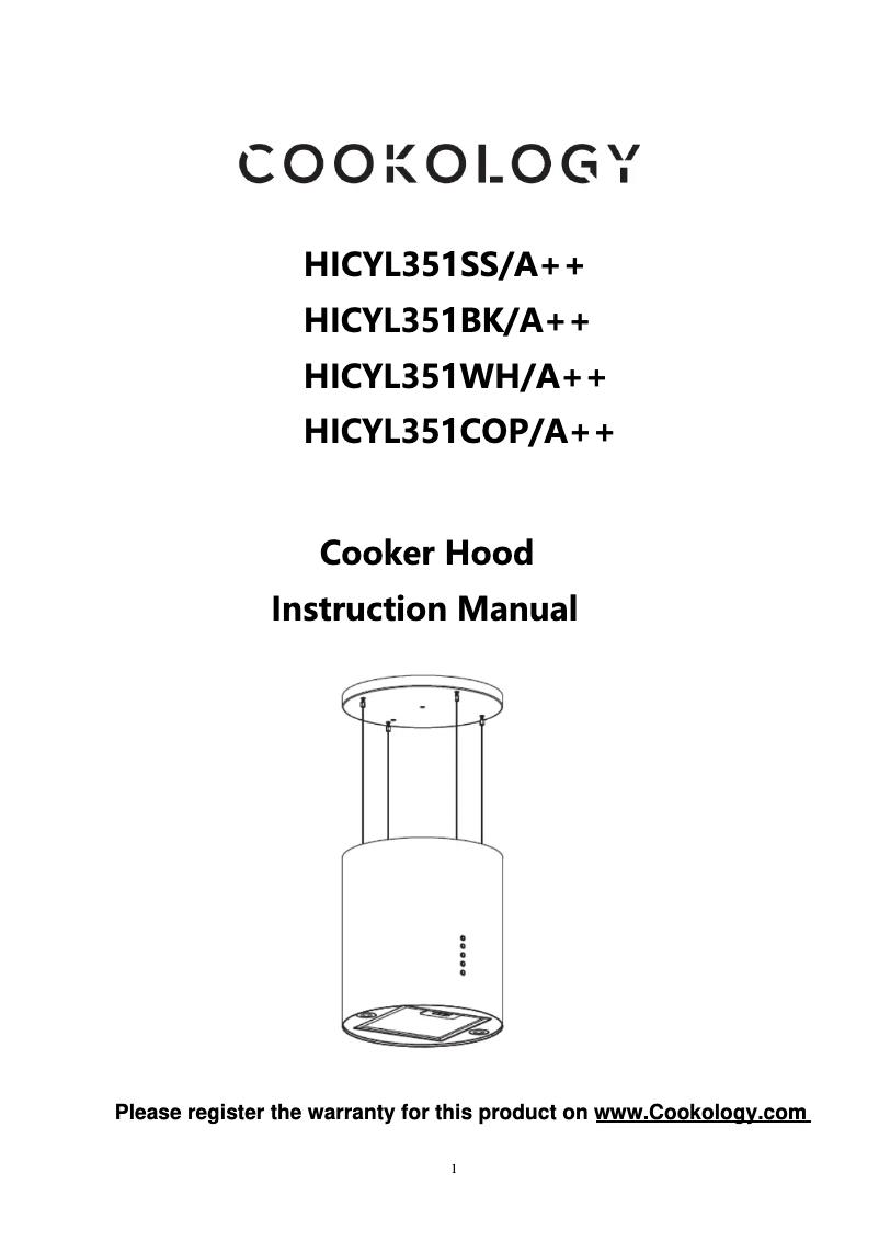 Page n°1 - Manuel utilisateur Cookology HICYL351WH