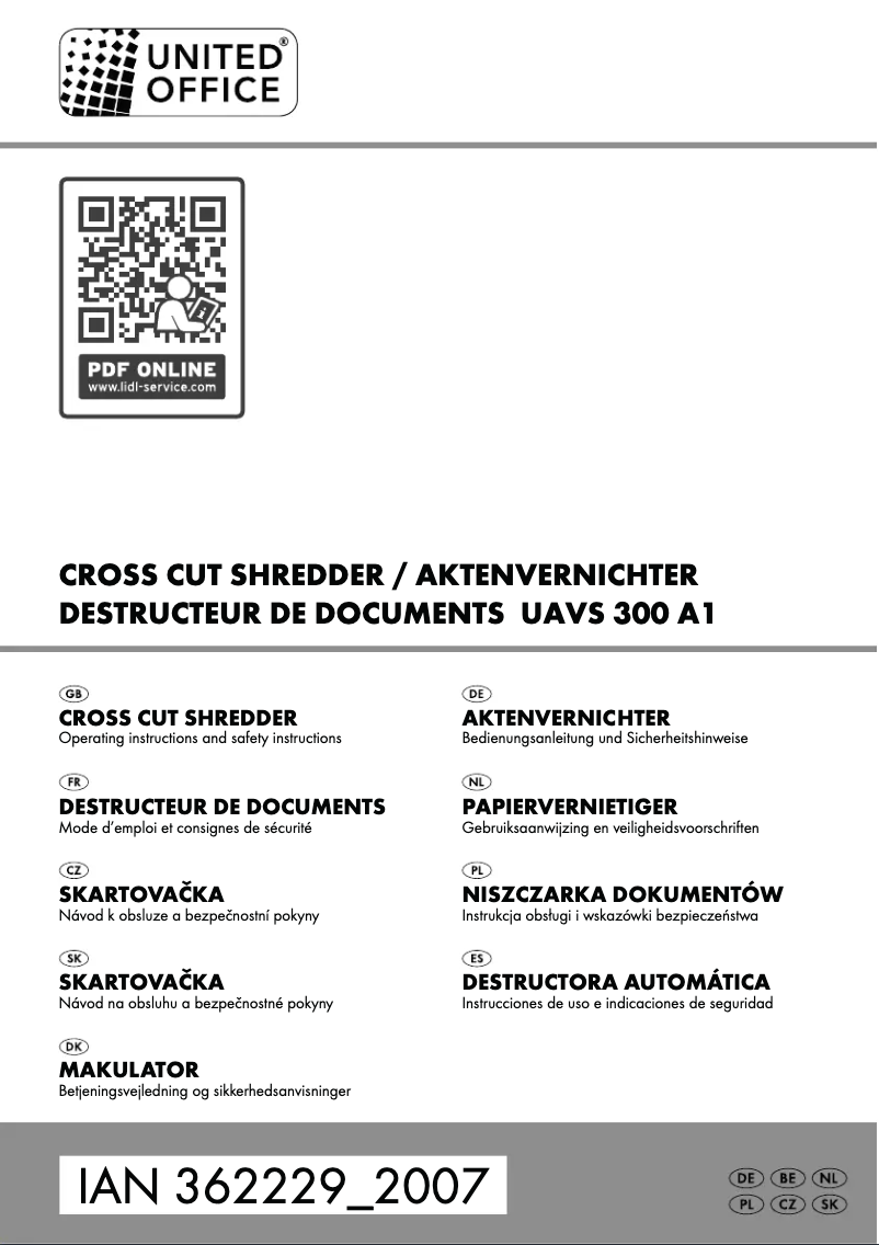Image de la première page du manuel de l'appareil UAV 250 A1