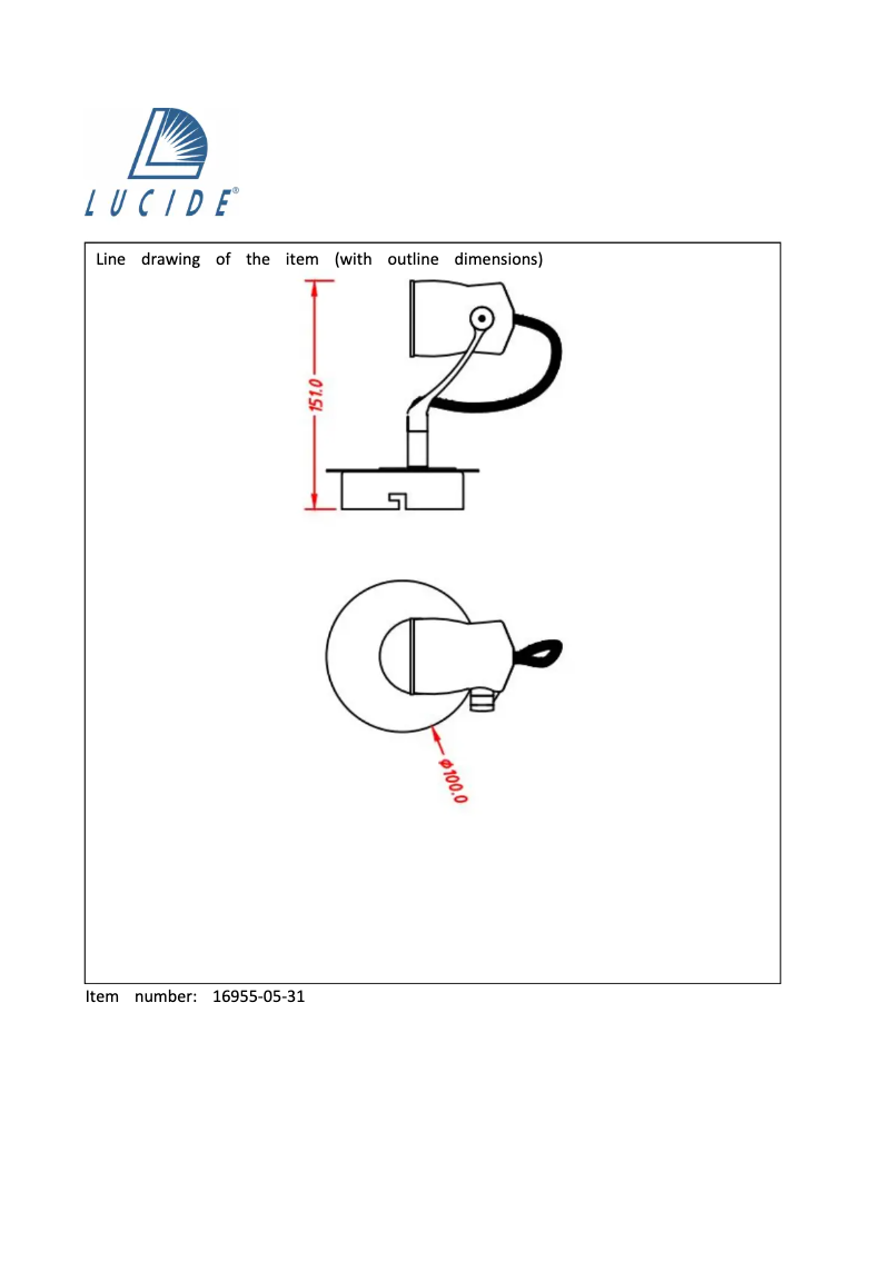 Page 1 de la notice Manuel utilisateur Lucide Samba 16955/05/31