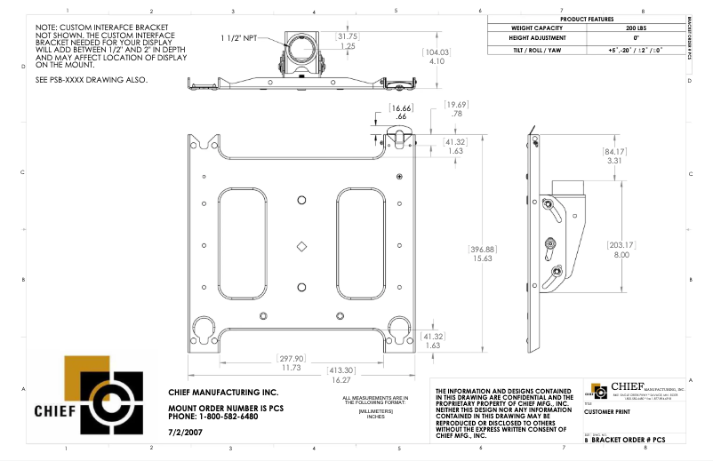 Page 1 de la notice Manuel utilisateur Chief PCS2045