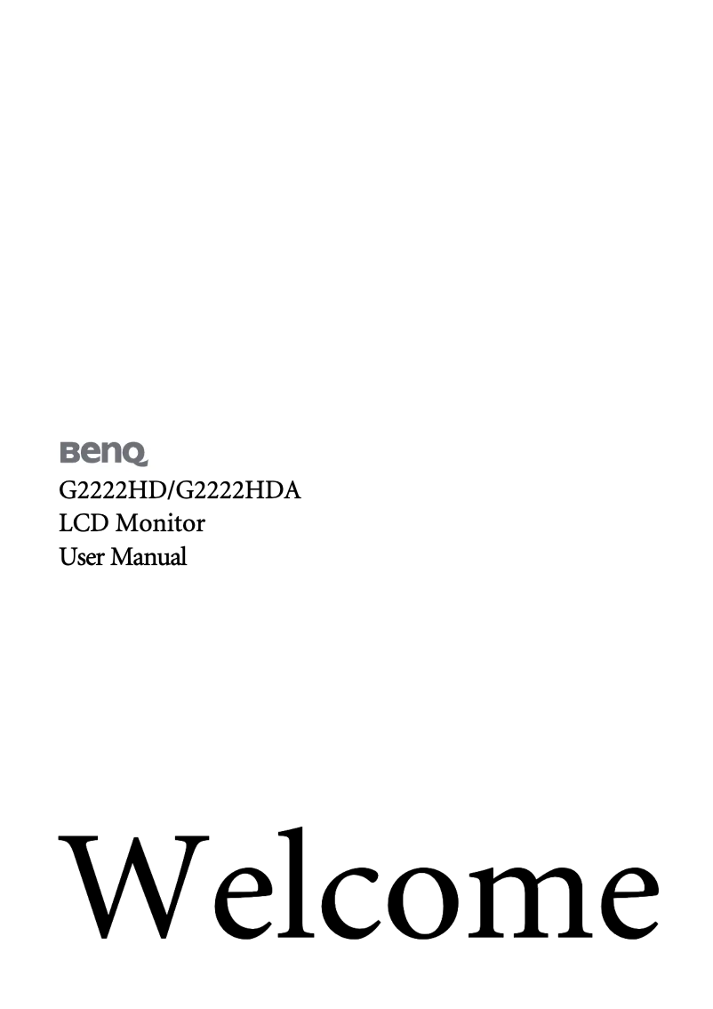 Page 1 de la notice Manuel utilisateur BenQ G2222HDA