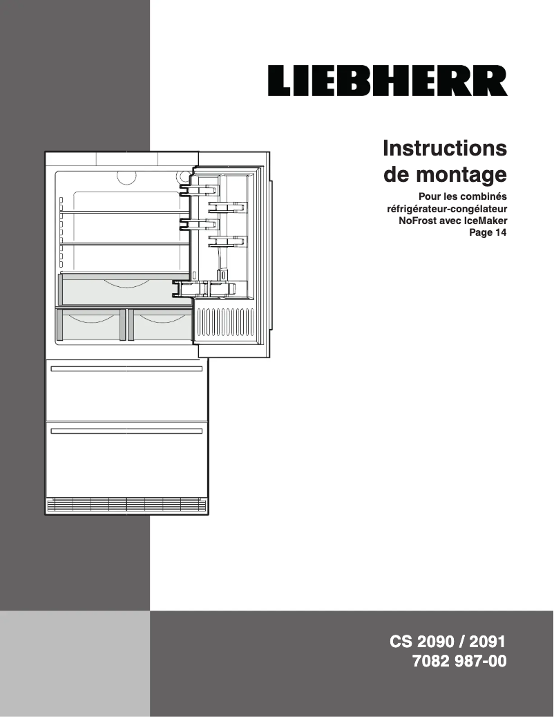Page 1 de la notice Guide d'installation Liebherr CS 2090