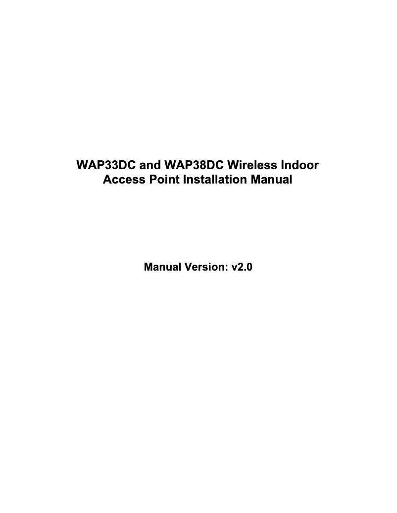 Image de la première page du manuel de l'appareil WAP33DC