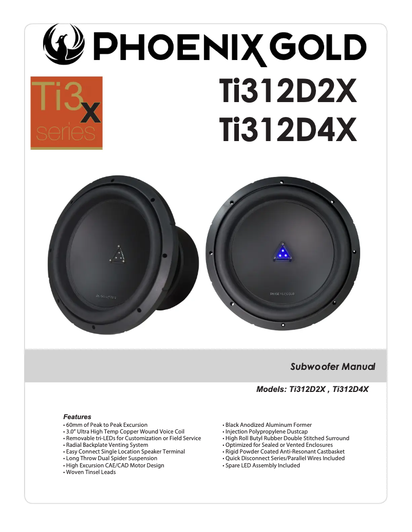 Page n°1 - Manuel utilisateur Phoenix Gold TI312D4X