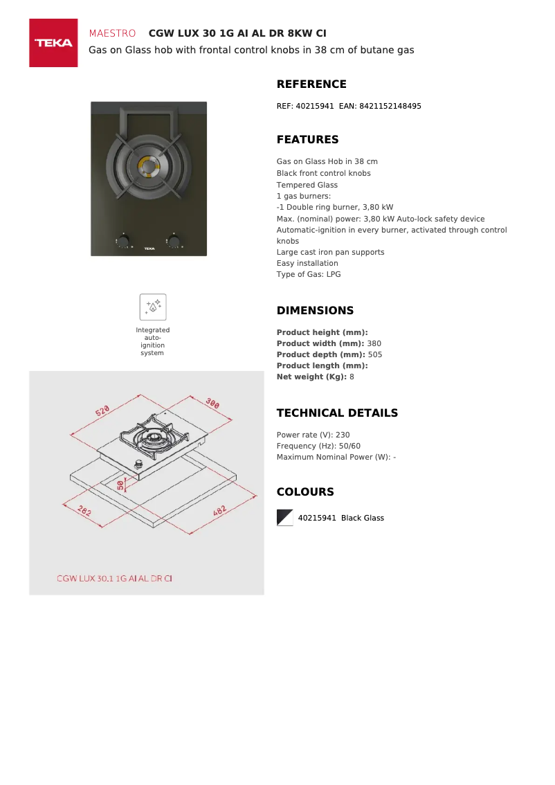 Image de la première page du manuel de l'appareil CGW LUX 30 1G AI AL DR CI
