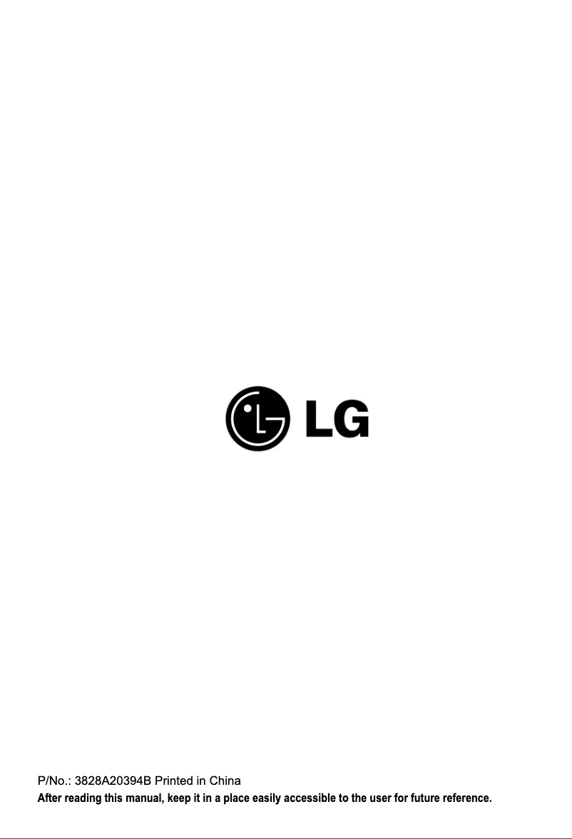 Page n°1 - Manuel utilisateur LG AMNH096BTG0