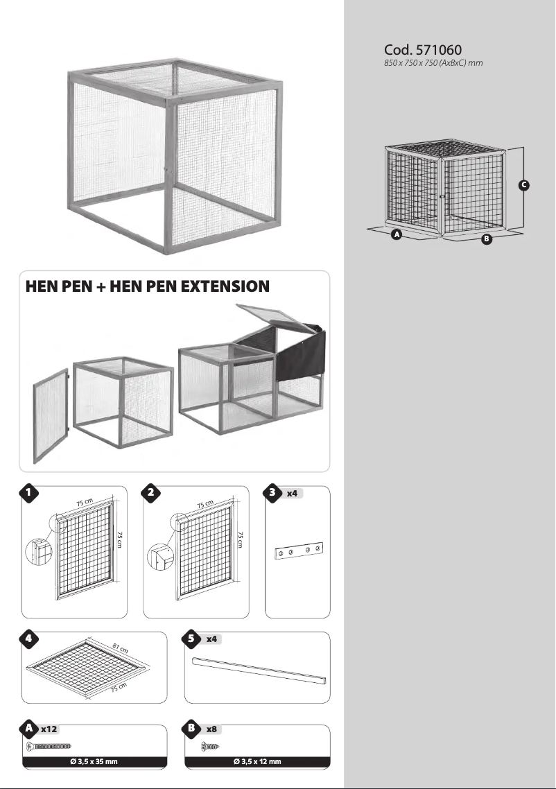 Page 1 de la notice Manuel utilisateur Ferplast Hen Pen Extension