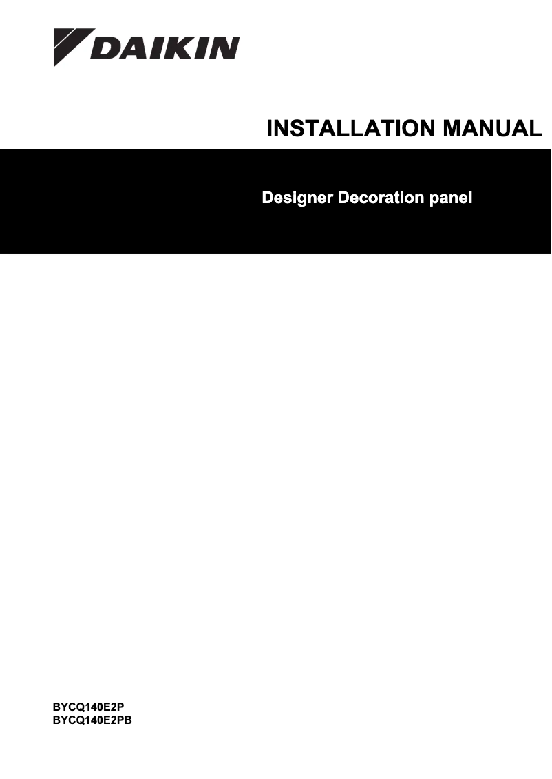 Image de la première page du manuel de l'appareil BYCQ140E2P