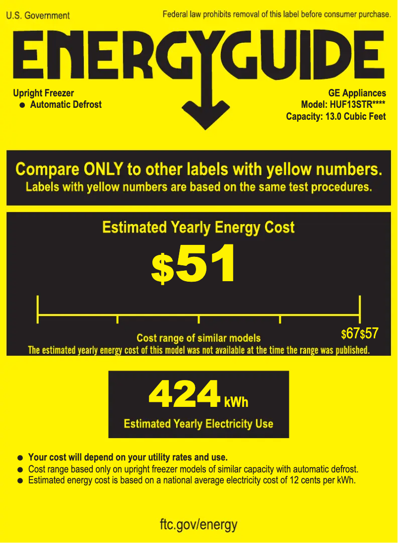 Page n°1 - Label énergétique Hotpoint HUF13STRWW