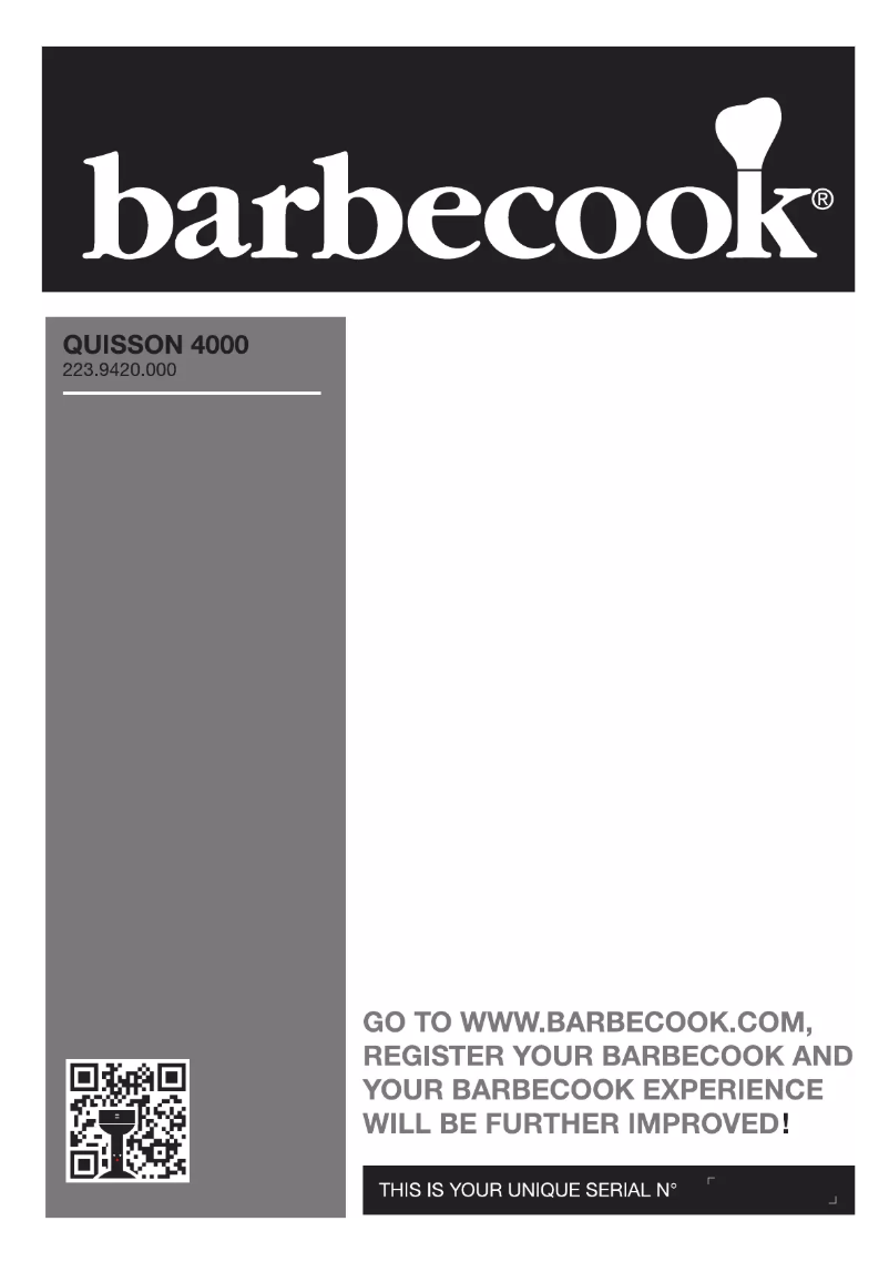 Page 1 de la notice Manuel utilisateur Barbecook Quisson 4000