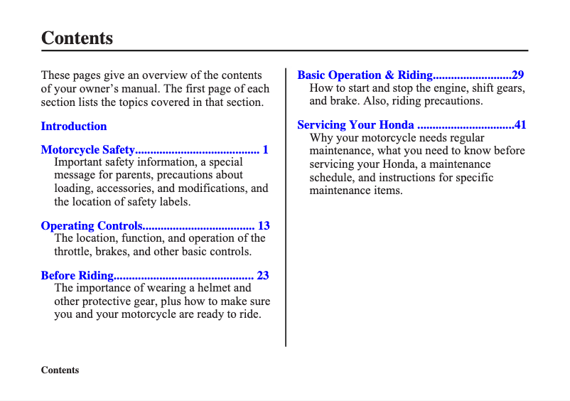 Image de la première page du manuel de l'appareil Big Wheel CRF125F (2015)