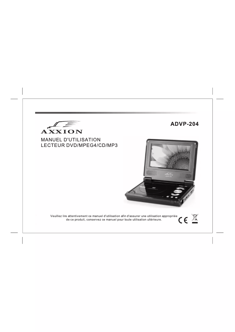 Page n°1 - Manuel utilisateur Axxion ADVP-204