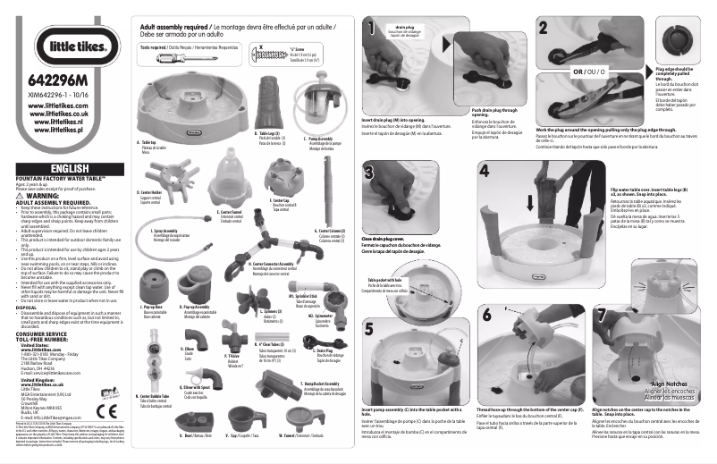 Page n°1 - Manuel utilisateur Little Tikes Fountain Factory Water Table