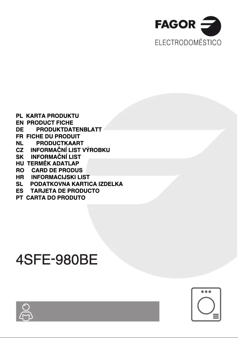 Page n°1 - Manuel utilisateur Fagor 4SFE-980BE