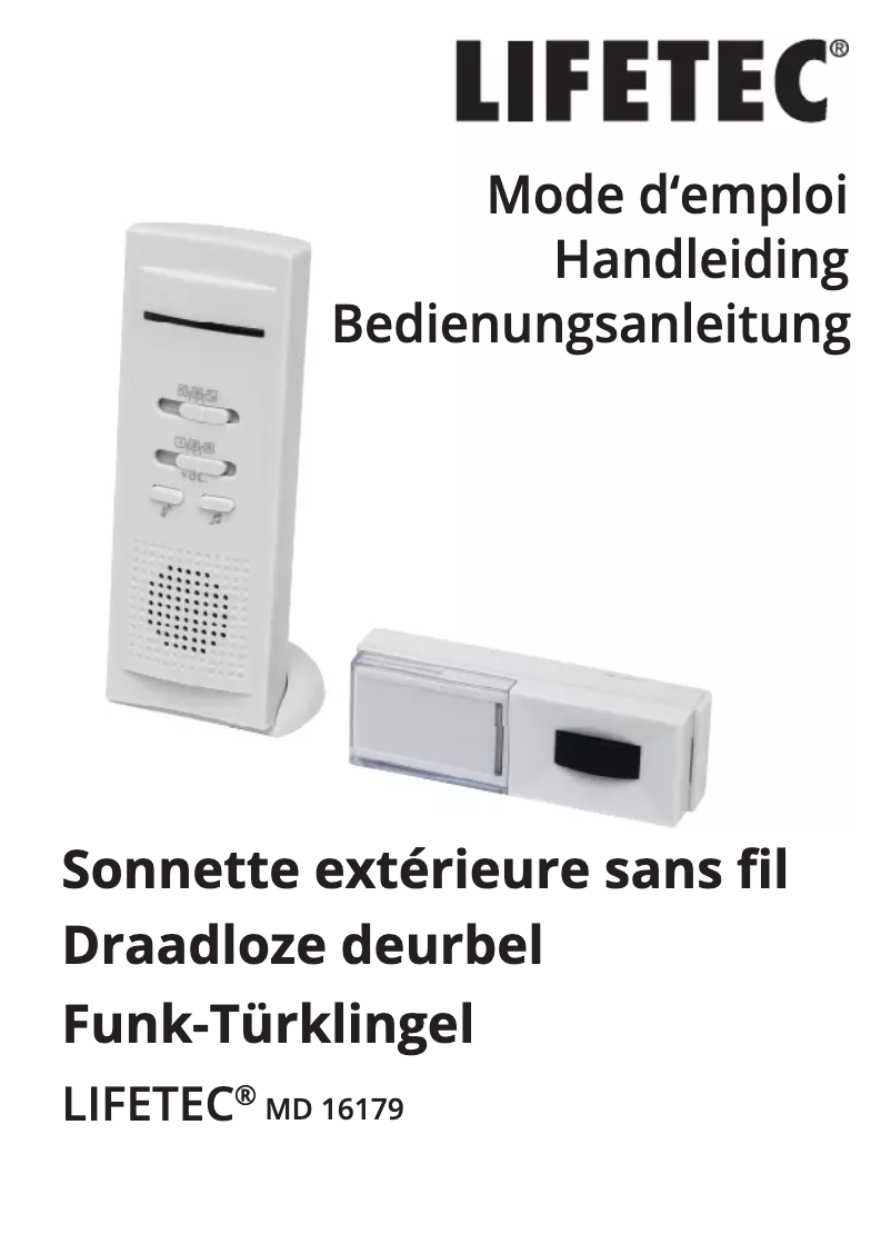 Page n°1 - Manuel utilisateur Lifetec MD 16179