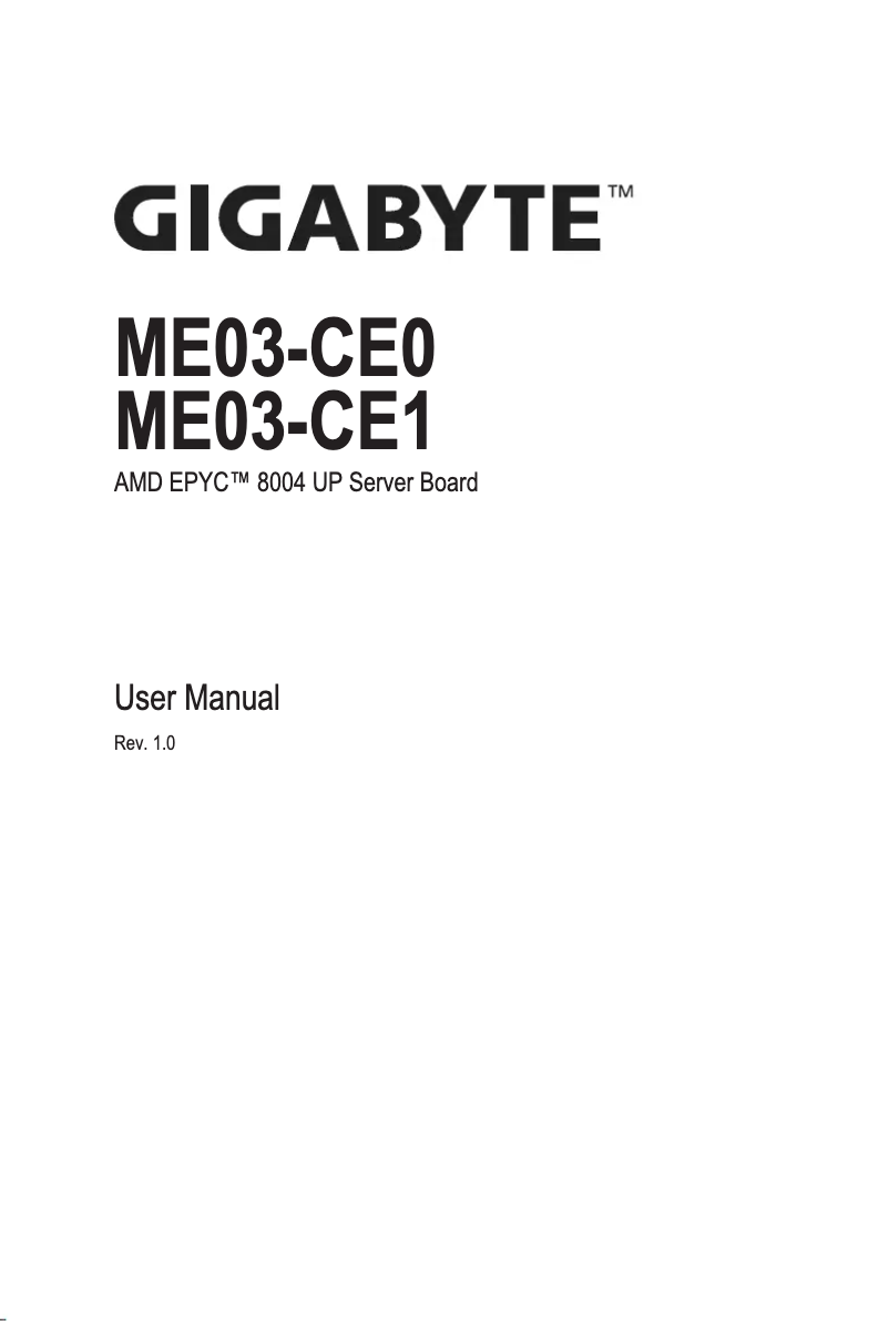 Page n°1 - Manuel utilisateur Gigabyte ME03-CE1