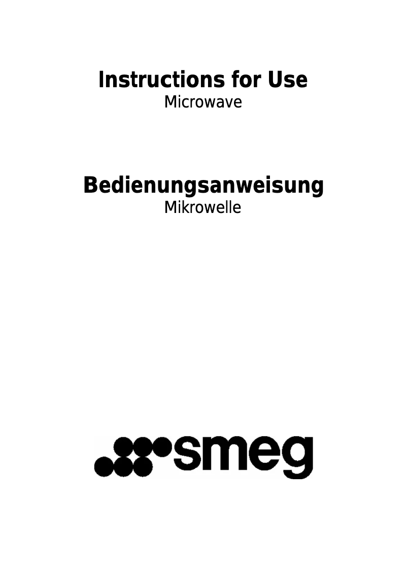 Page n°1 - Manuel utilisateur Smeg SC 45 MF SG