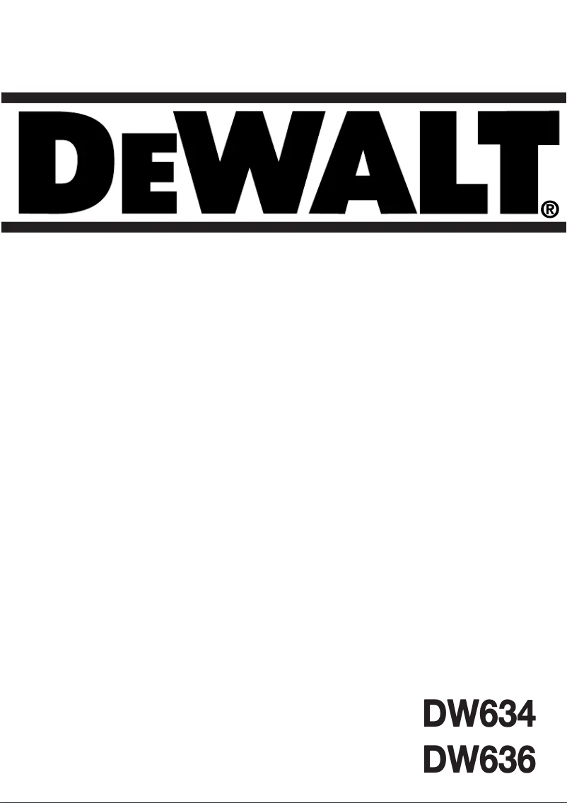Page n°1 - Manuel utilisateur DeWalt DW636