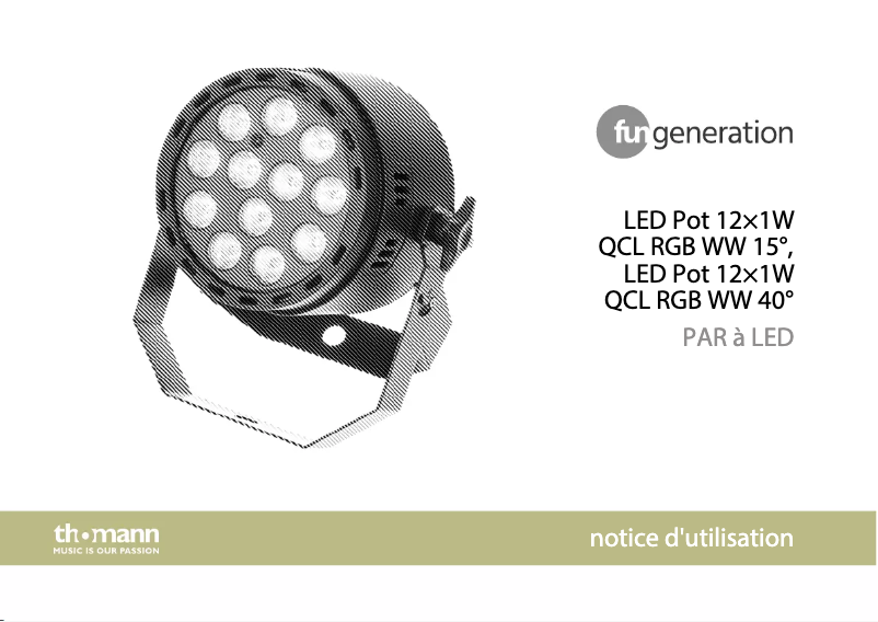 Page 1 de la notice Manuel utilisateur Fun Generation Pot 12 x 1W
