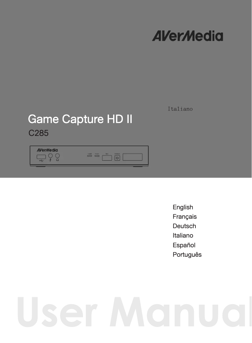 Page 1 de la notice Manuel utilisateur AVerMedia Game Capture HD II