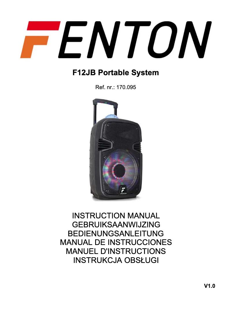 Page 1 de la notice Manuel utilisateur Fenton FT12JB