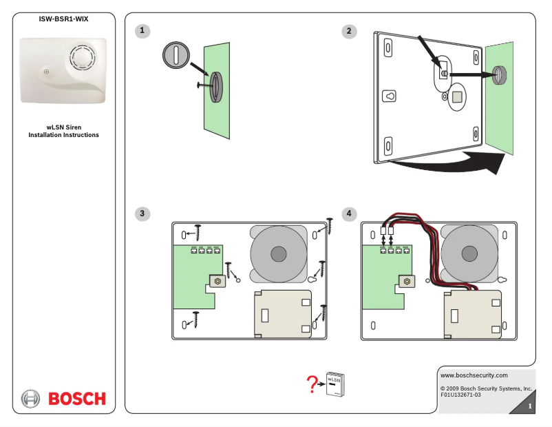 Page n°1 - Manuel utilisateur Bosch ISW-BSR1-WIX