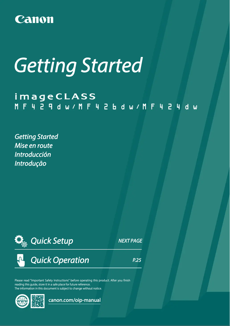 Page 1 de la notice Manuel utilisateur Canon imageCLASS MF426dw