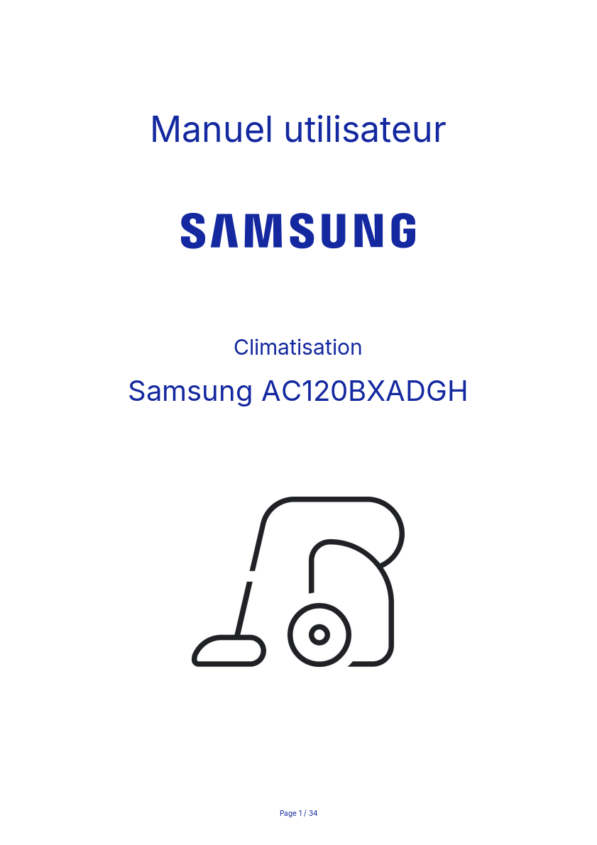 Page n°1 - Manuel utilisateur Samsung AC120BXADGH