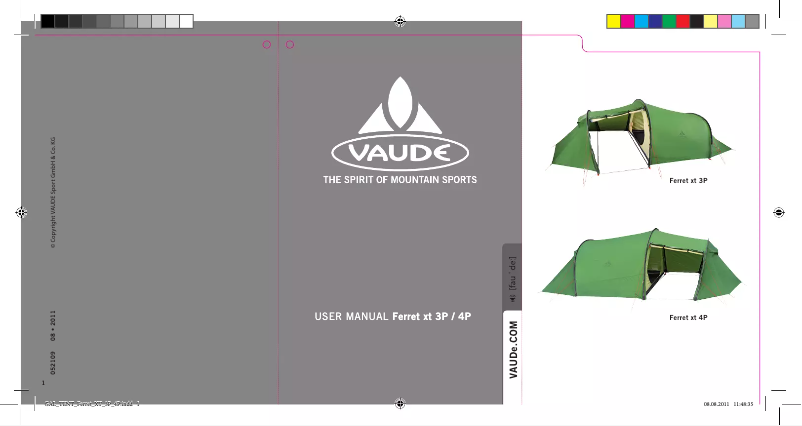 Page n°1 - Manuel utilisateur Vaude Ferret XT 3P
