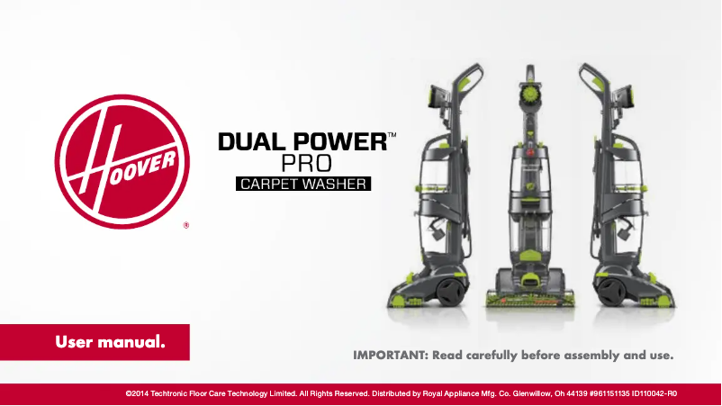 Page 1 of the manual User Manual Hoover Dual Power Pro FH51300NC