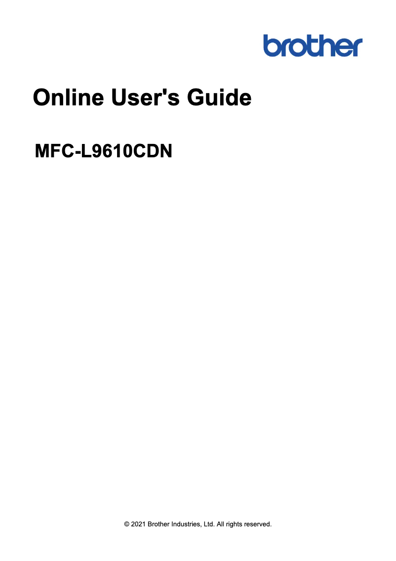 Page n°1 - Mode d'emploi Brother MFC-L9610CDN