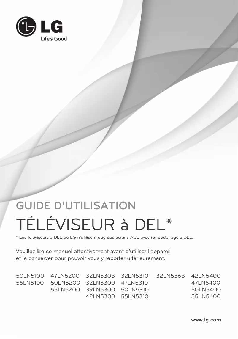 Page 1 de la notice Manuel utilisateur LG 42LN5300