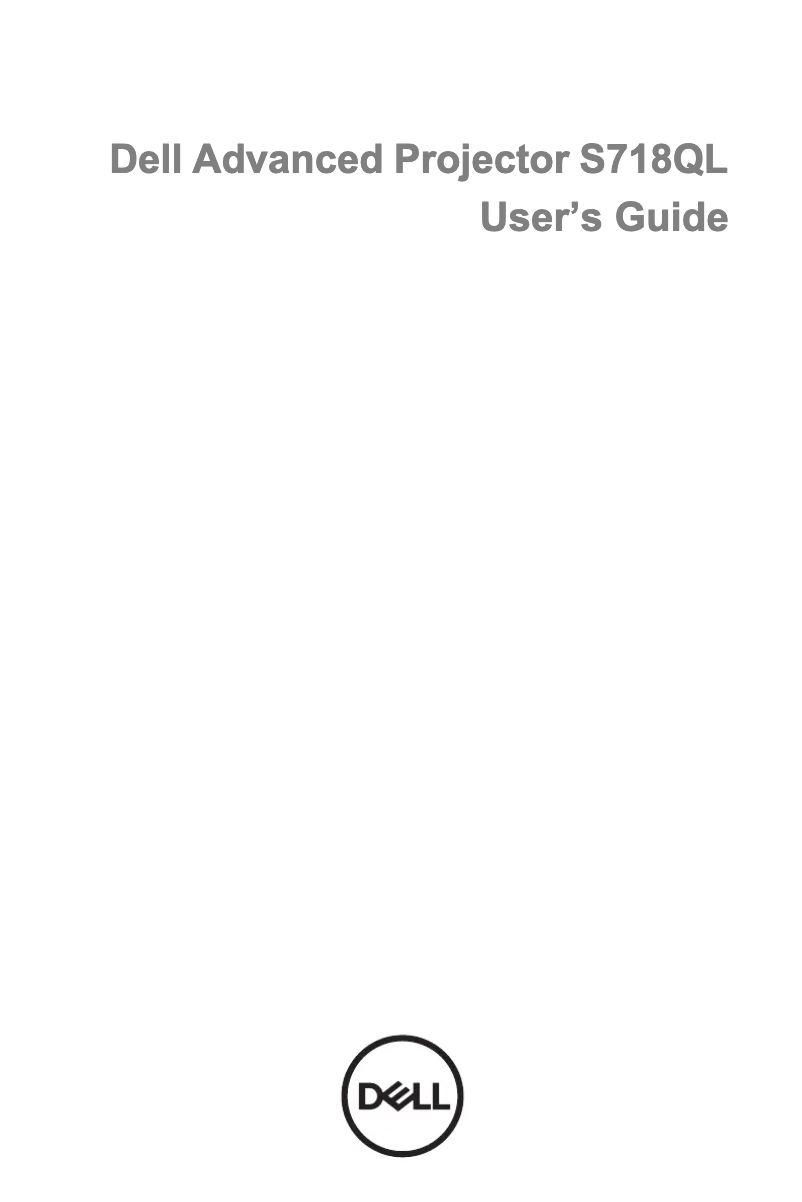 Page 1 of the manual User Manual Dell S718QL Advanced
